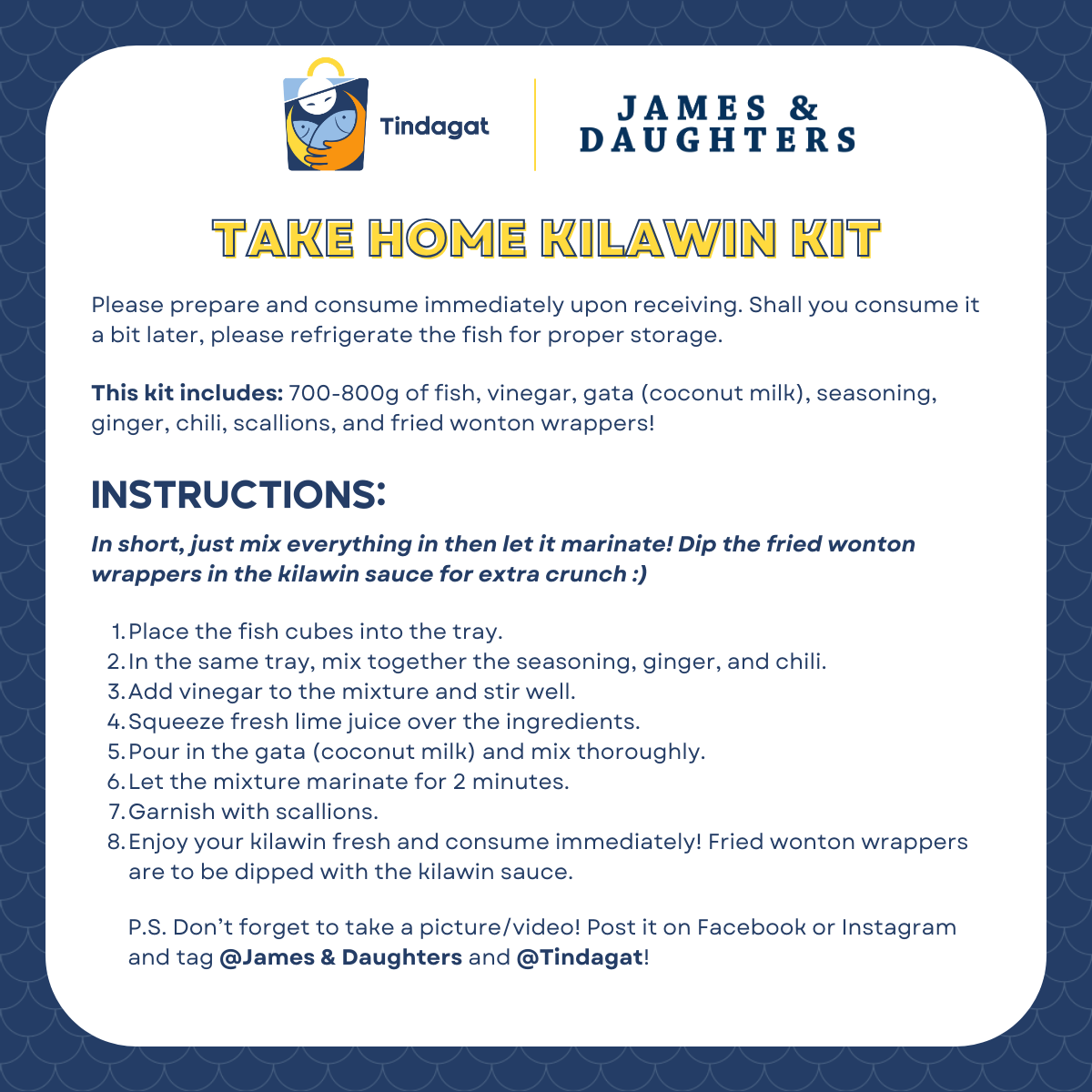 Take Home Kilawin Kit by James & Daughters [PRE-ORDER ONLY]